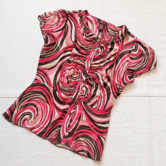 🐱Miss Bisou Short Sleeve Peplum Blouse - Picture 2 of 4